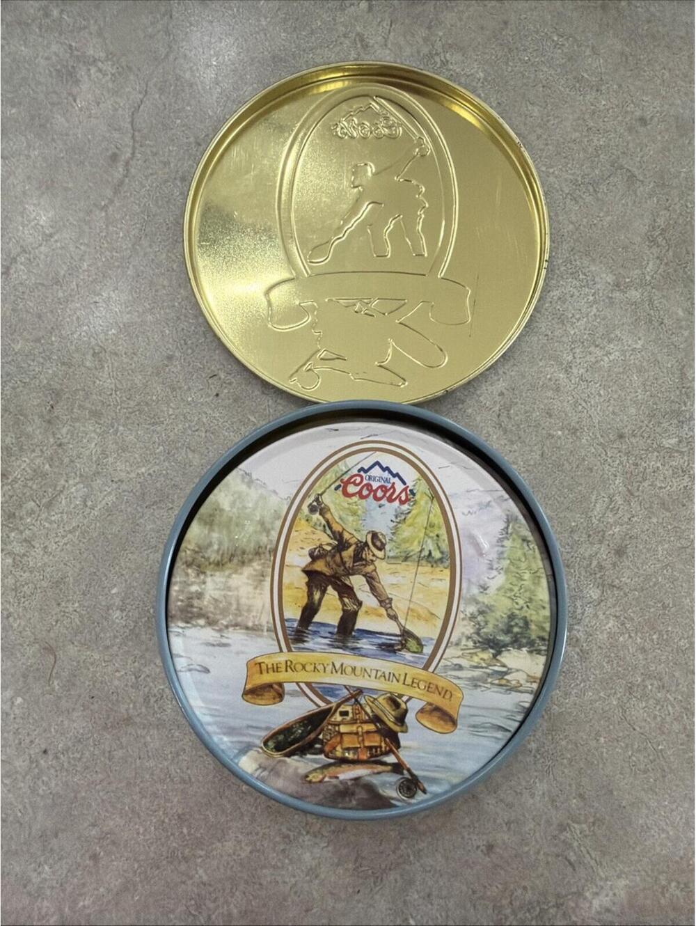 VTG 1993 Coors Beer Rocky Mountain Legend Coaster Set In Original Metal Tin - Picture 4 of 8